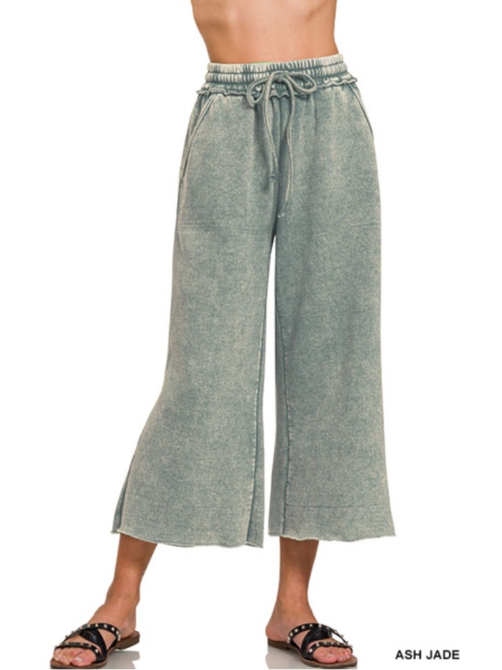 🦋 178 ZENANA ACID WASHED FLEECE FRONT POCKET SHACKET AND PANT - Picture 4 of 4
